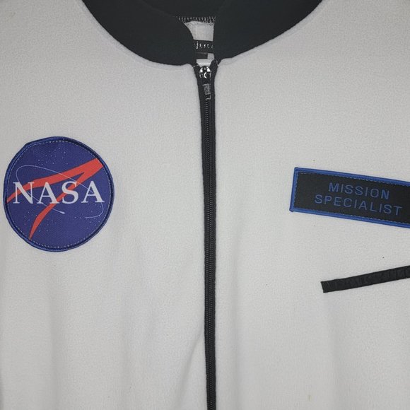 Silver Lilly Other - NASA Astronaut One Piece Silver Lilly Pajamas White Sz Adult S Small Halloween